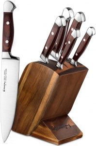German Stainless Steel Knife Set with Block