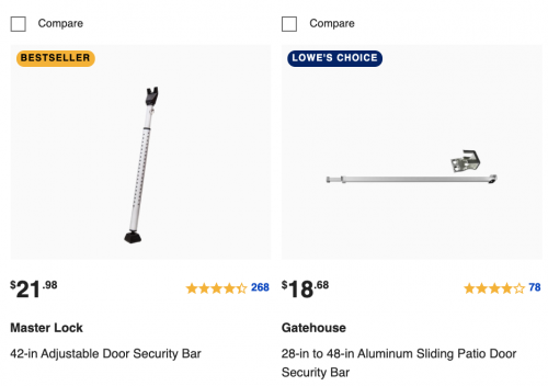 Buy Door Security Bar on Lowe's