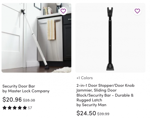 Selling Door Security Bars on Wayfair