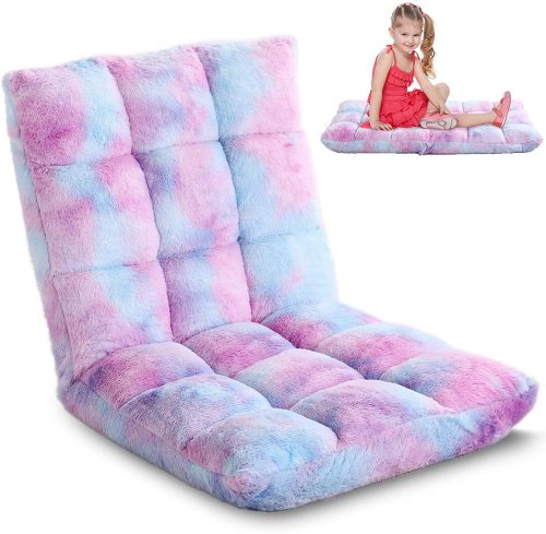 Floor chair with back support for little girls